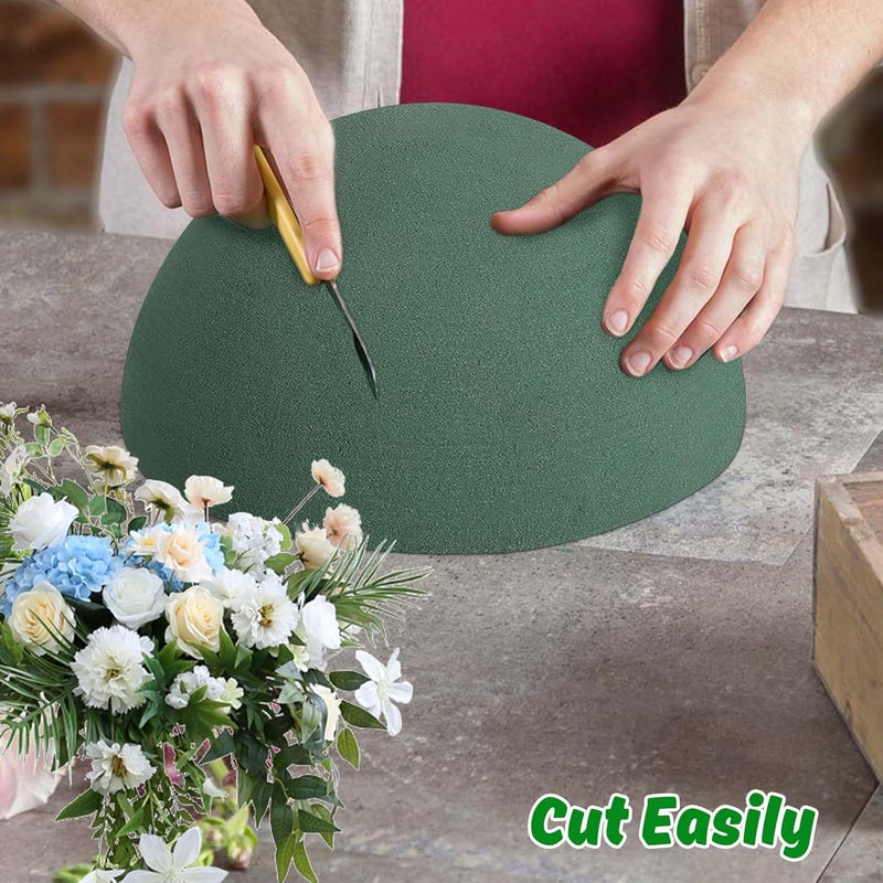 STEFORD 4 PCS Round Floral Foam Blocks Half Balls, Wet & Dry Green Flower Foam for Fresh and Artificial Flower Arrangements (7.5 x 3.7 Inches) - Image 3